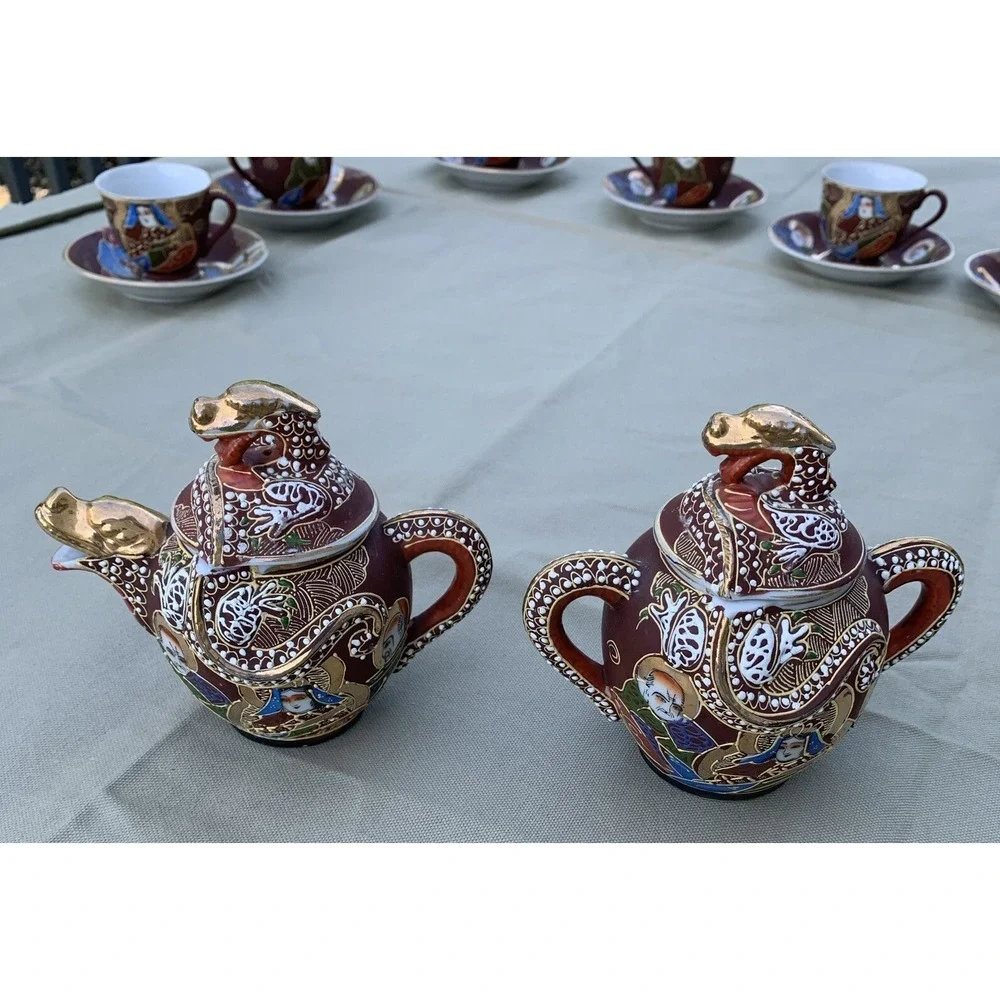VTG JB Betson Dragonware 15 PC Tea Set Moriage Teapot Cups Saucers